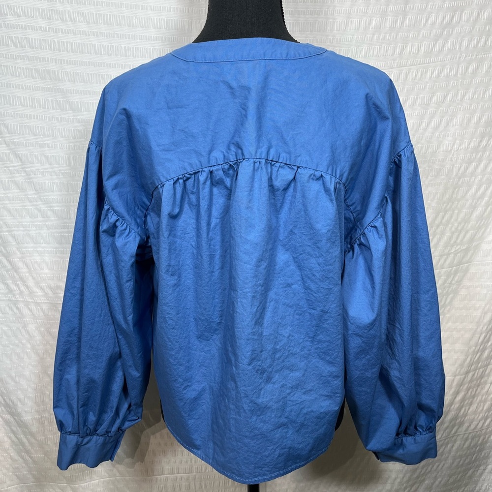 Pistola Women’s Lou Top Blue Puff Long Sleeve Cropped Top Size Small - Picture 10 of 14